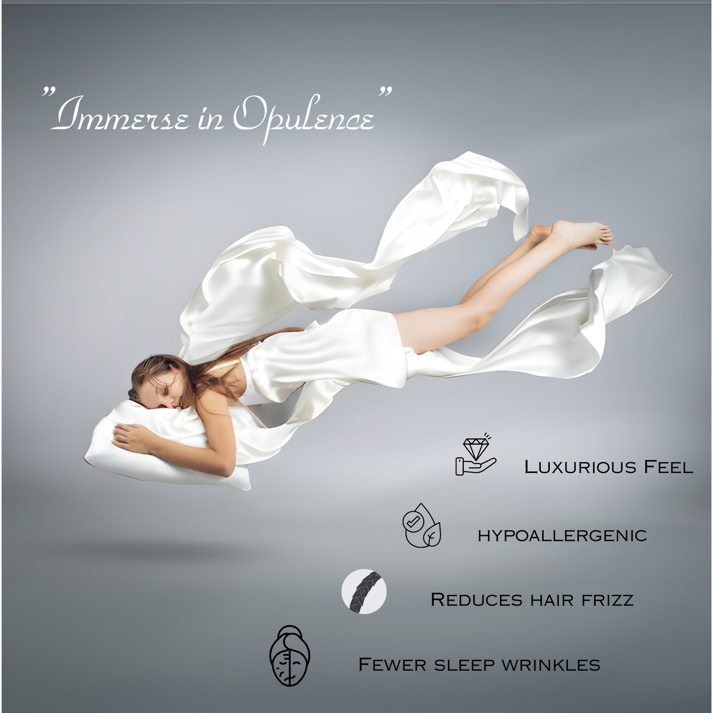 Celestial MOTH Silk Pillowcase, 25 Momme Mulberry Silk, Queen Size