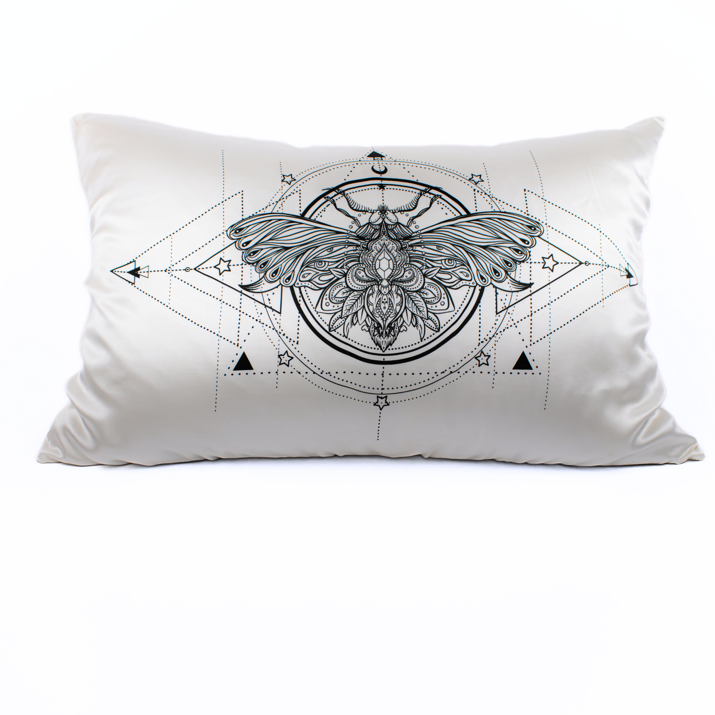 Celestial MOTH Silk Pillowcase, 25 Momme Mulberry Silk, Queen Size
