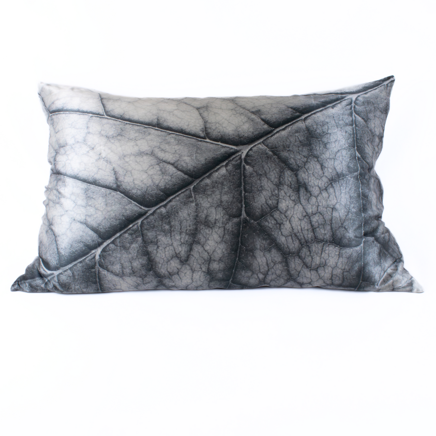 Grey Leaf Silk Pillowcase, 25mm Mulberry Silk, Queen & King Sizes