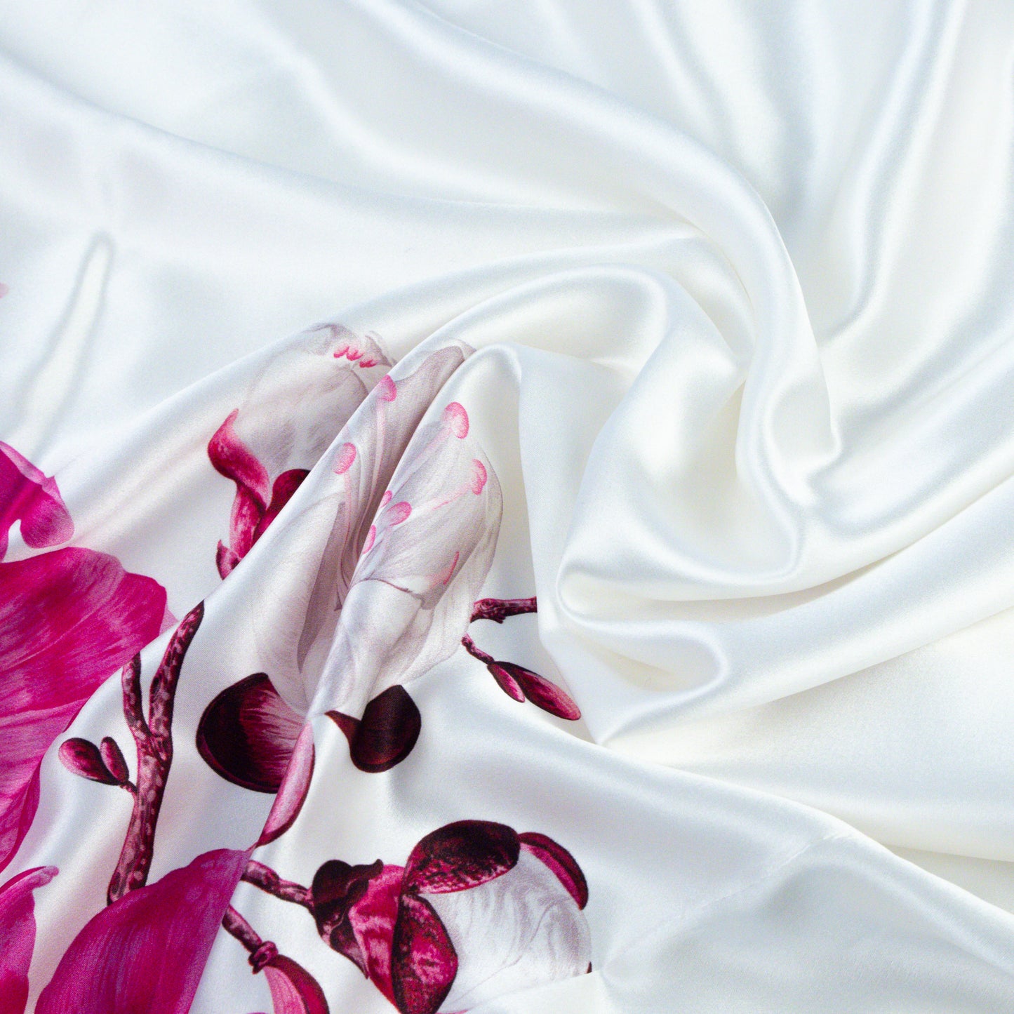 Pink Floral Cherry Blossom Silk Pillowcase, 25 Momme Mulberry, Queen & King Sizes