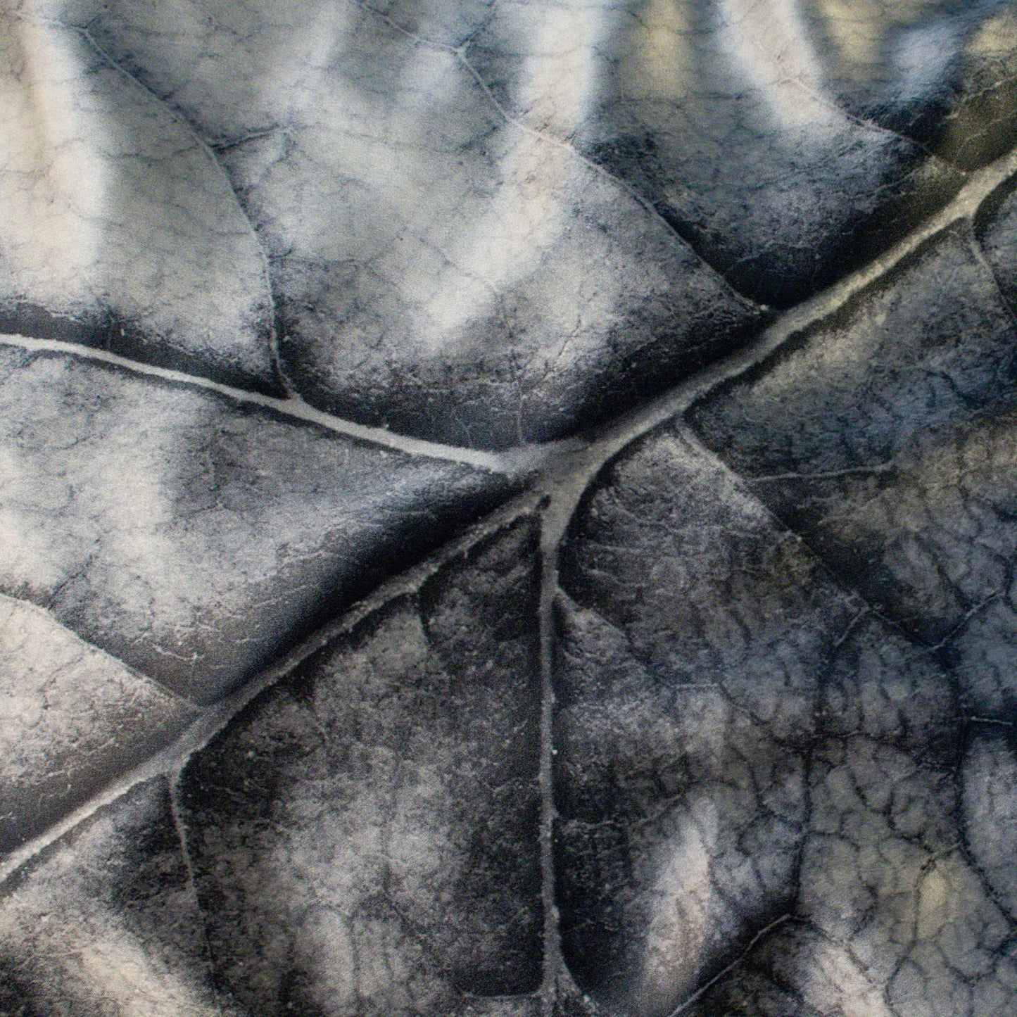 Grey Leaf Silk Pillowcase, 25mm Mulberry Silk, Queen & King Sizes