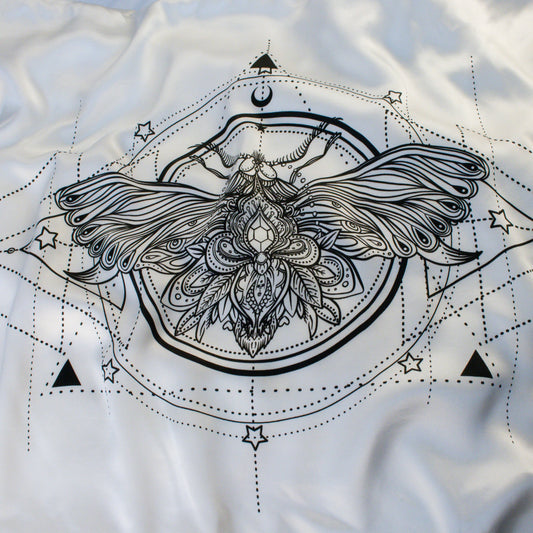 Celestial MOTH Silk Pillowcase, 25 Momme Mulberry Silk, Queen Size