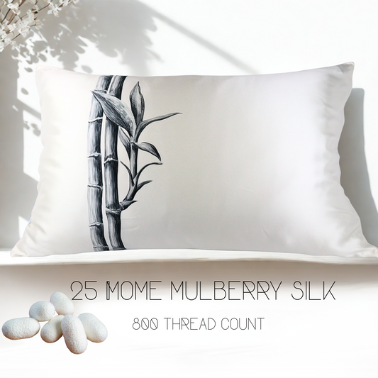 BAMBOO Silk Pillowcase, 25 Momme Mulberry Silk, Queen, King